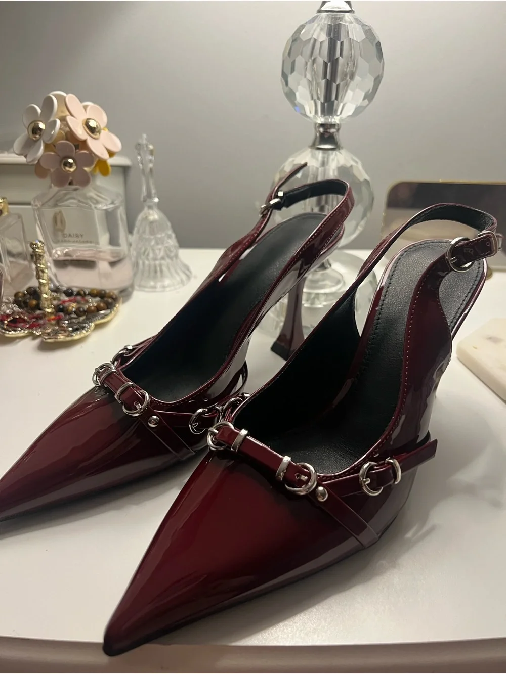 Sleek Burgundy Pumps - Size 8.5
